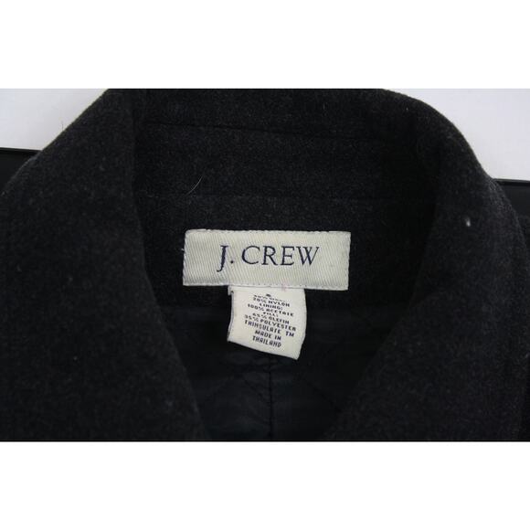 J. Crew Wool Black Thinsulate Quilted Lined Womens Pea Coat Jacket Small - Picture 4 of 7